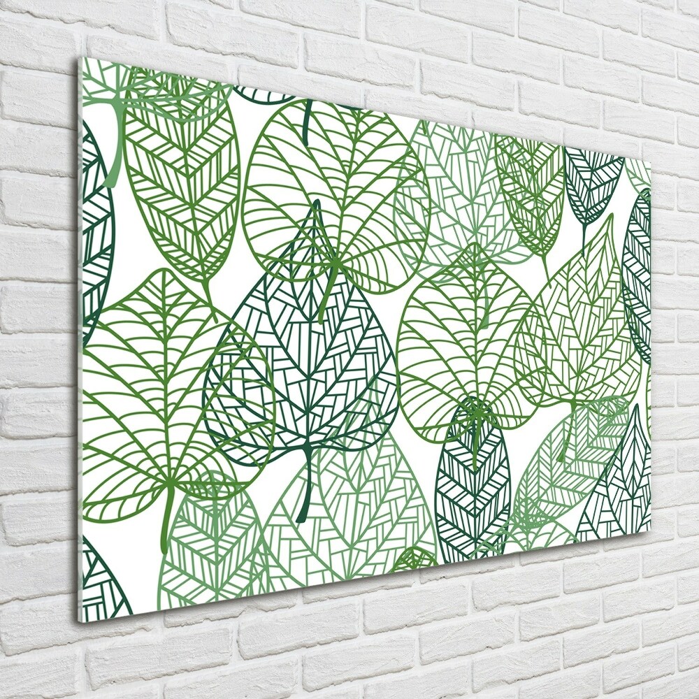 Tableau sur verre acrylique Motif des feuilles vertes