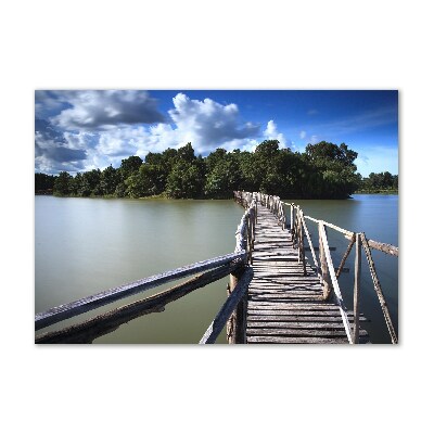 Tableau verre acrylique Pont en bois