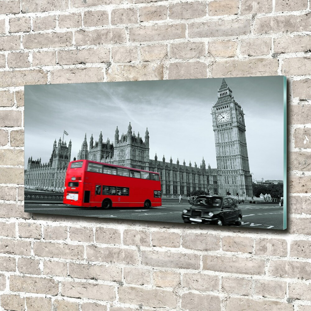 Tableau sur verre acrylique Londres en bus