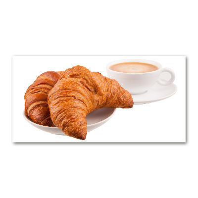 Tableau sur verre acrylique Croissants et café