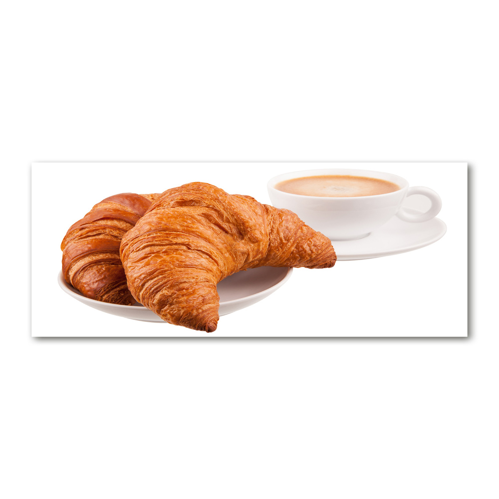 Tableau sur verre acrylique Croissants et café