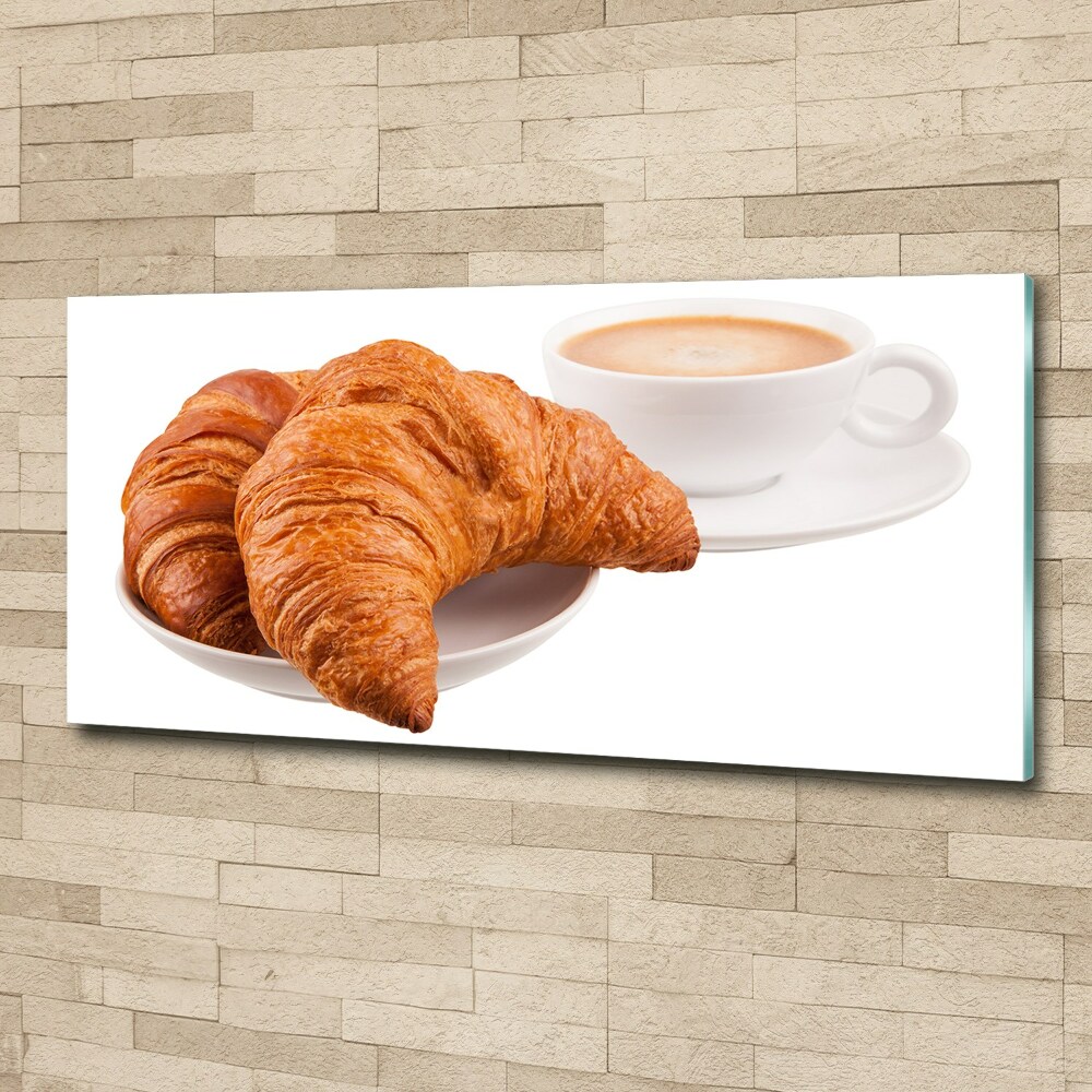 Tableau sur verre acrylique Croissants et café