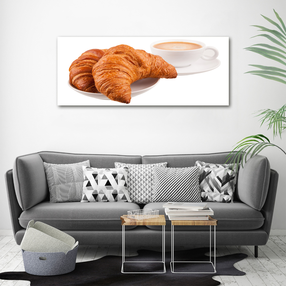 Tableau sur verre acrylique Croissants et café