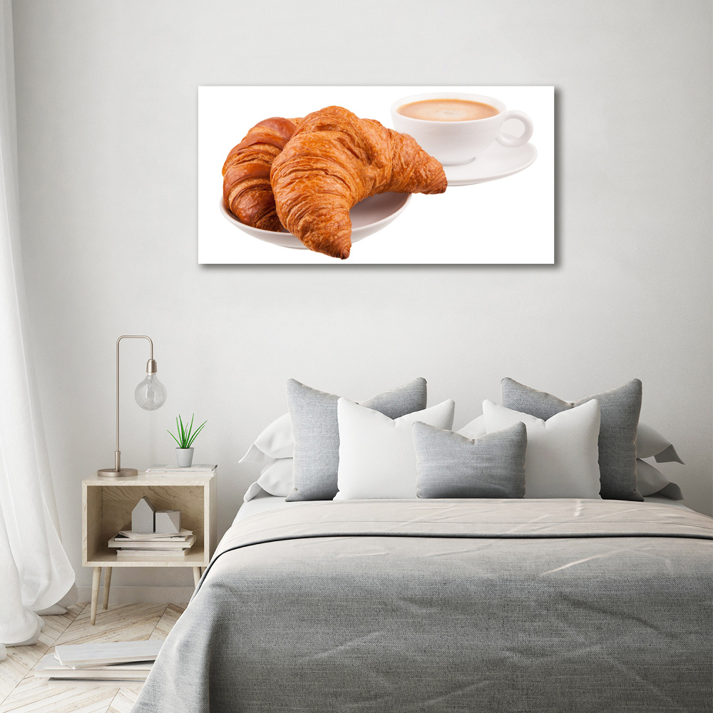 Tableau sur verre acrylique Croissants et café