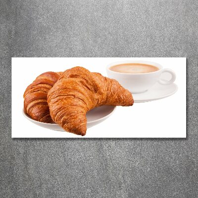 Tableau sur verre acrylique Croissants et café