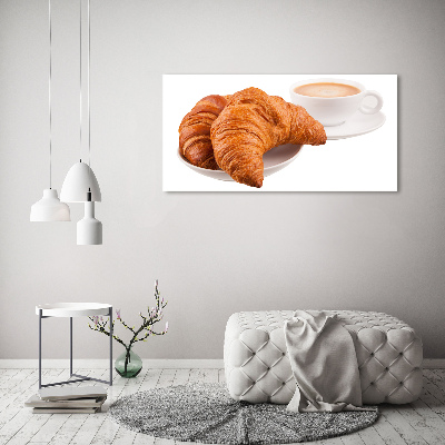 Tableau sur verre acrylique Croissants et café