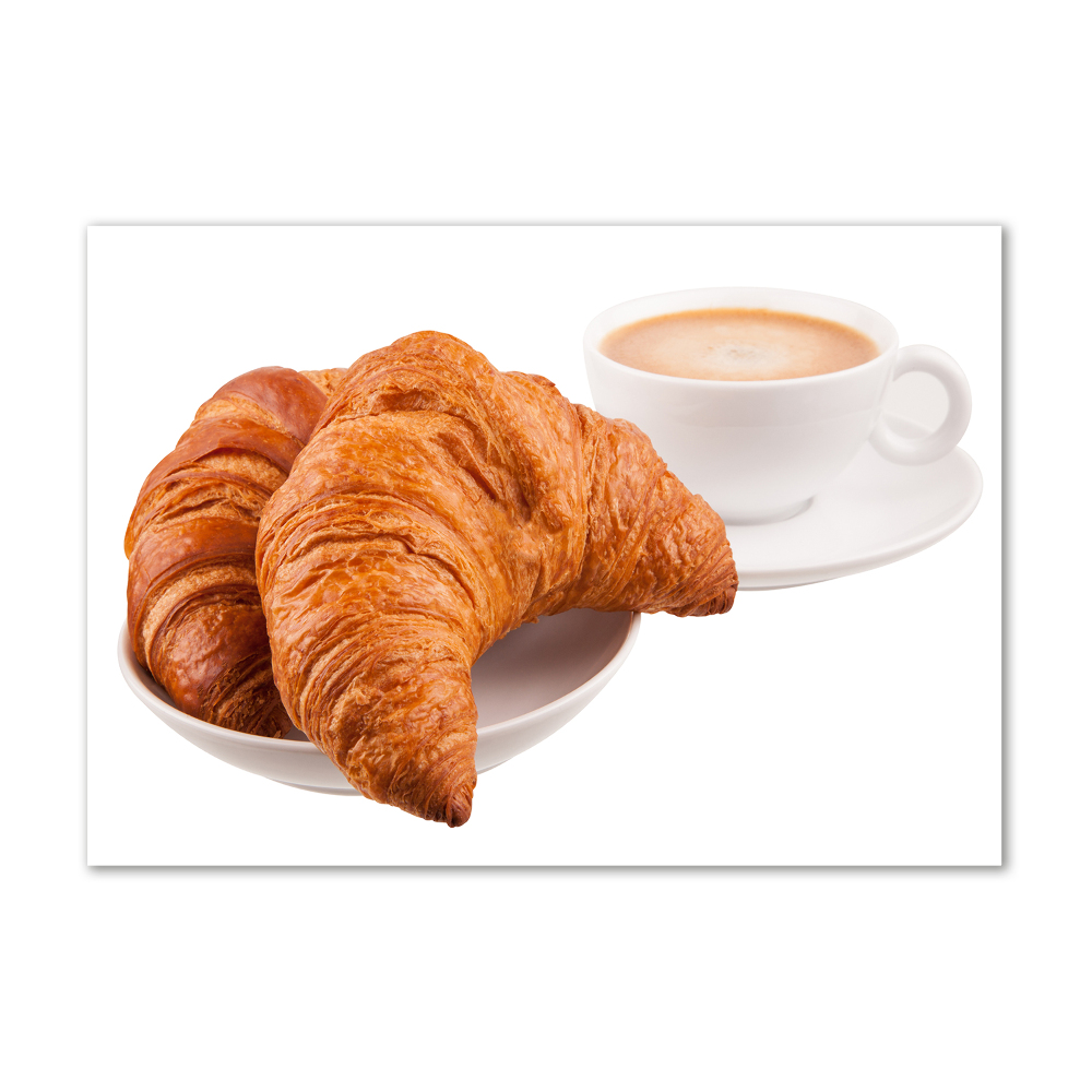 Tableau sur verre acrylique Croissants et café