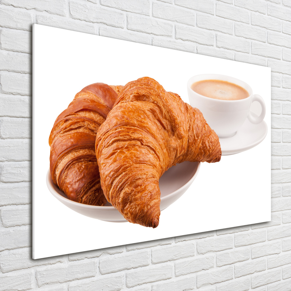 Tableau sur verre acrylique Croissants et café