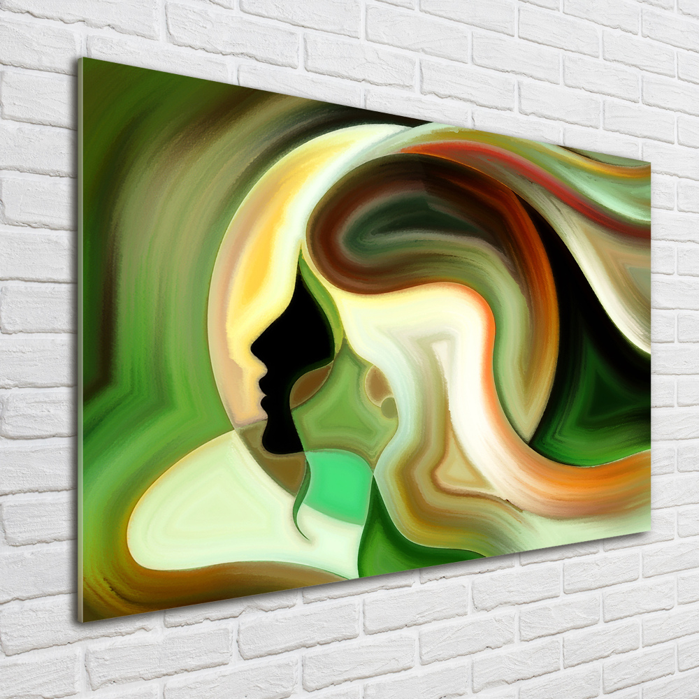 Tableau sur verre acrylique Profil abstrait d'une femme