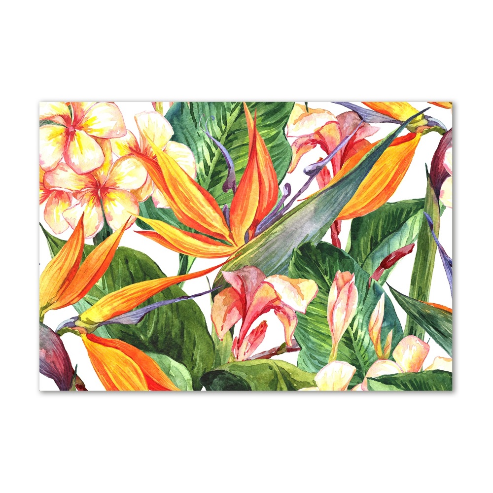 Tableau acrylique Fleurs tropicales