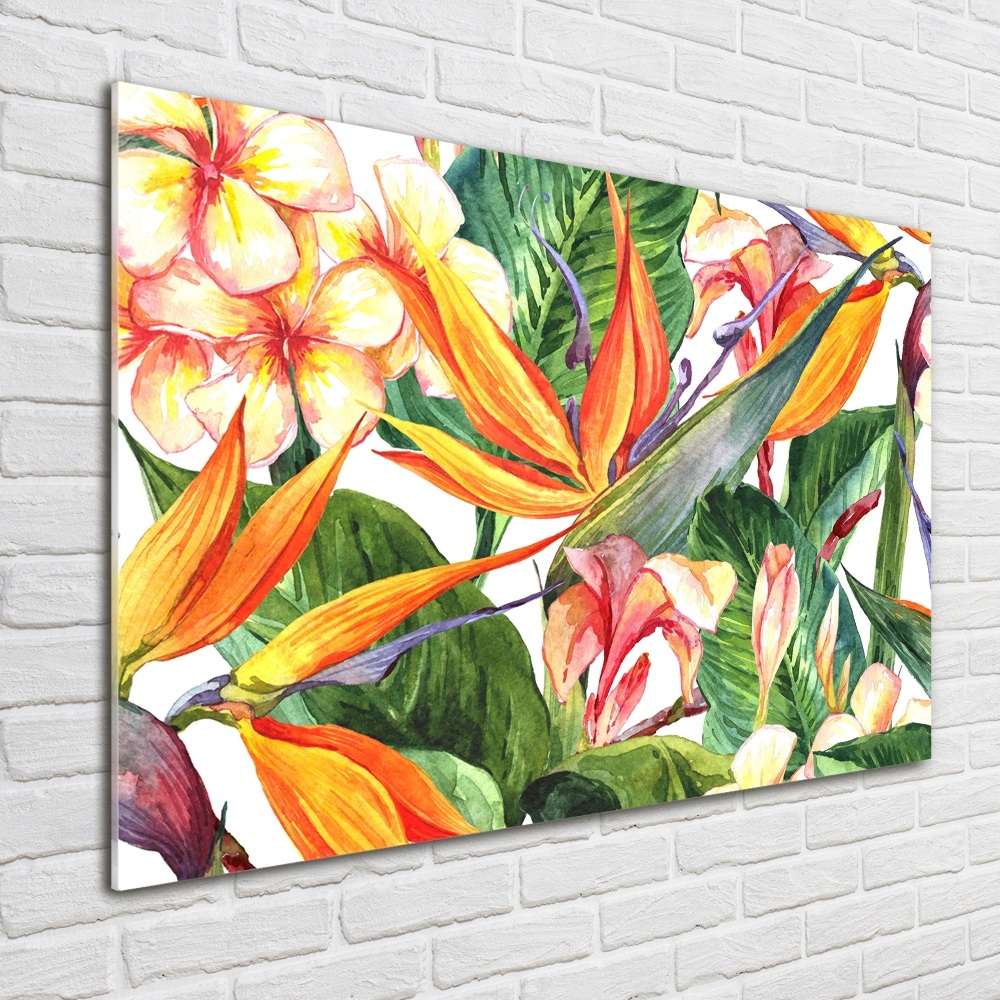 Tableau acrylique Fleurs tropicales