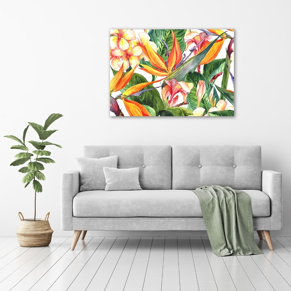 Tableau acrylique Fleurs tropicales