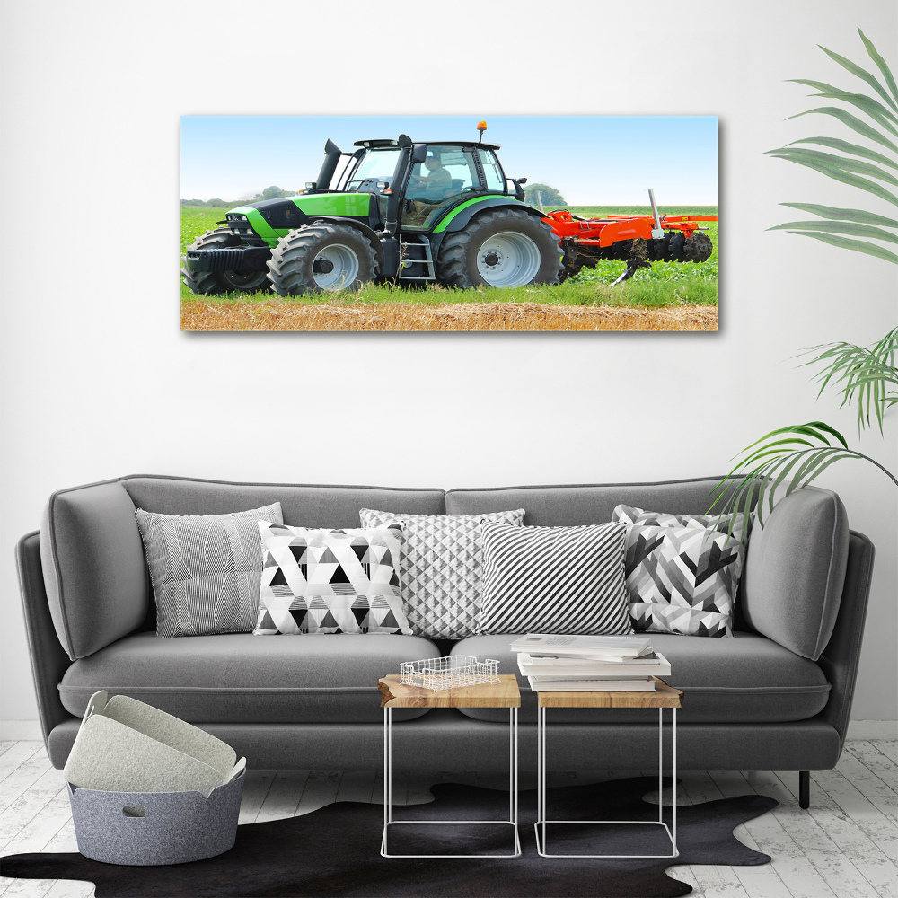 Tableau acrylique Tracteur dans un champ