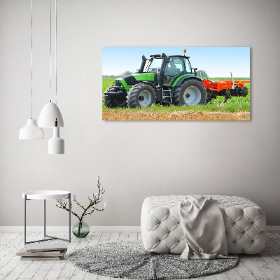 Tableau acrylique Tracteur dans un champ