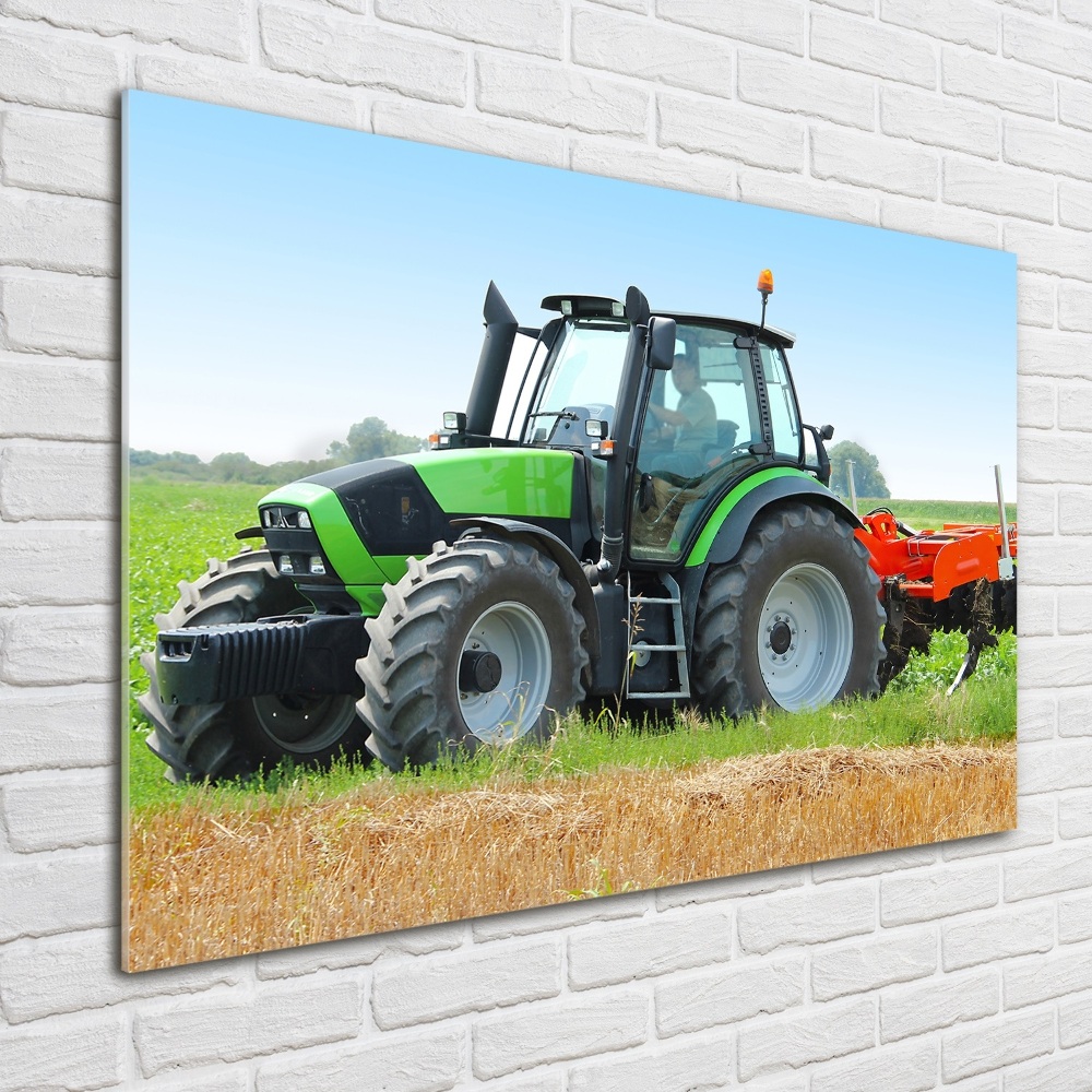 Tableau acrylique Tracteur dans un champ