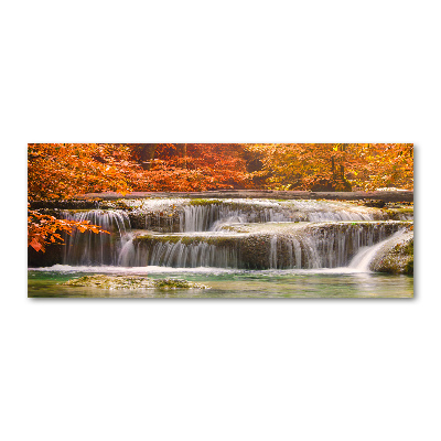 Tableau acrylique Chute d'eau en automne