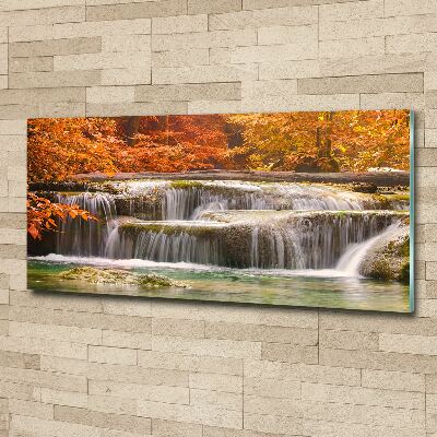 Tableau acrylique Chute d'eau en automne