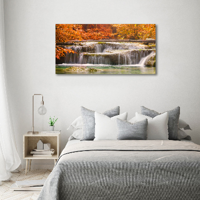 Tableau acrylique Chute d'eau en automne