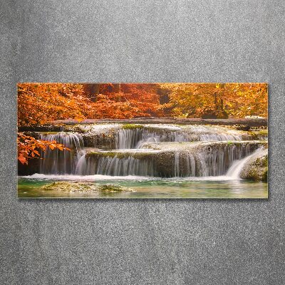 Tableau acrylique Chute d'eau en automne