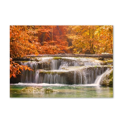 Tableau acrylique Chute d'eau en automne