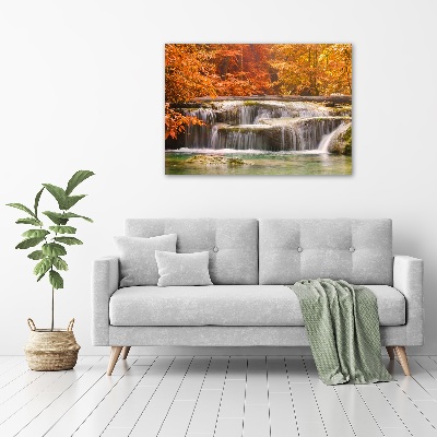 Tableau acrylique Chute d'eau en automne