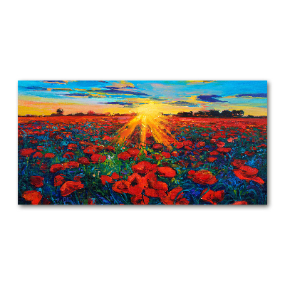 Tableau acrylique Champ de coquelicots