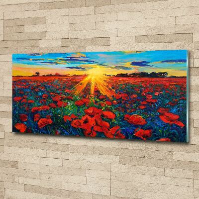 Tableau acrylique Champ de coquelicots