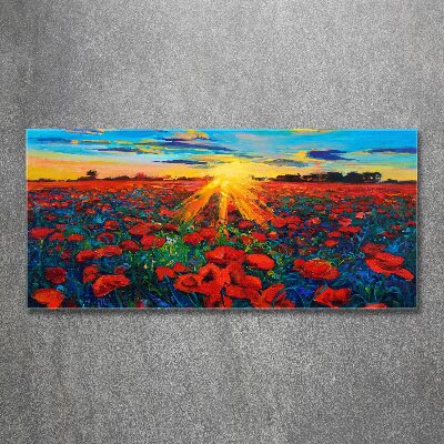 Tableau acrylique Champ de coquelicots