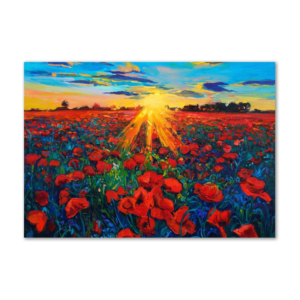 Tableau acrylique Champ de coquelicots