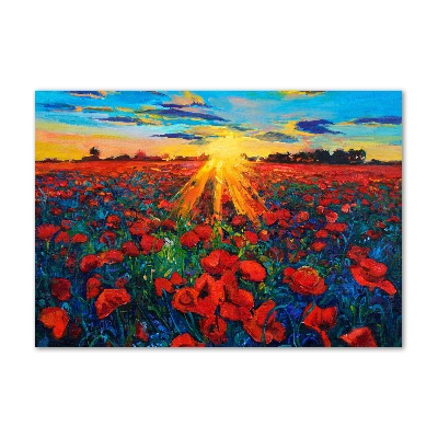 Tableau acrylique Champ de coquelicots