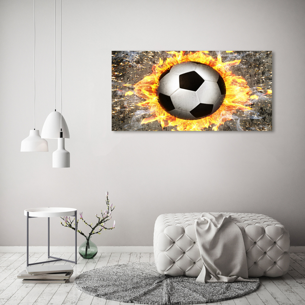 Tableau en acrylique Football enflammé