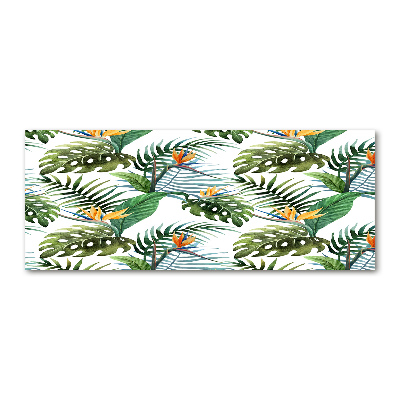 Tableau acrylique Feuilles de monstera exotique