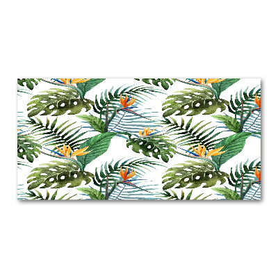 Tableau acrylique Feuilles de monstera exotique