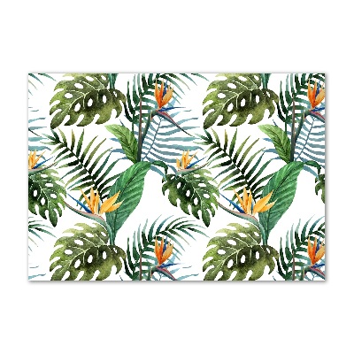 Tableau acrylique Feuilles de monstera exotique