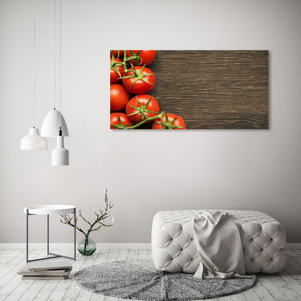 Tableau acrylique Tomates sur bois