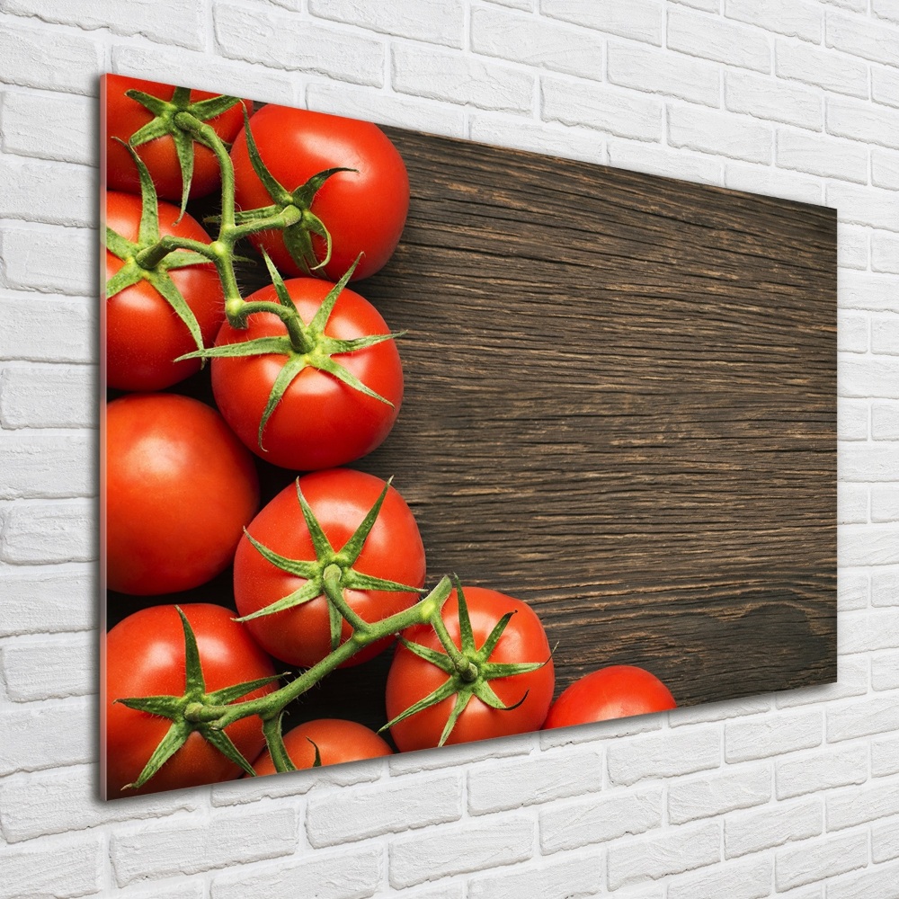 Tableau acrylique Tomates sur bois