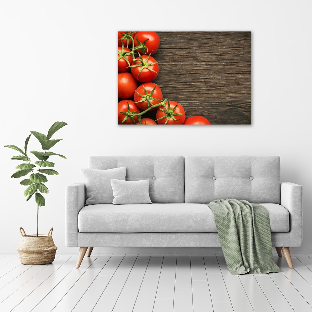 Tableau acrylique Tomates sur bois