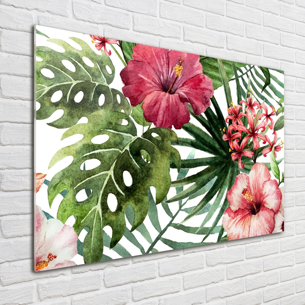 Tableau en acrylique Fleurs tropicales