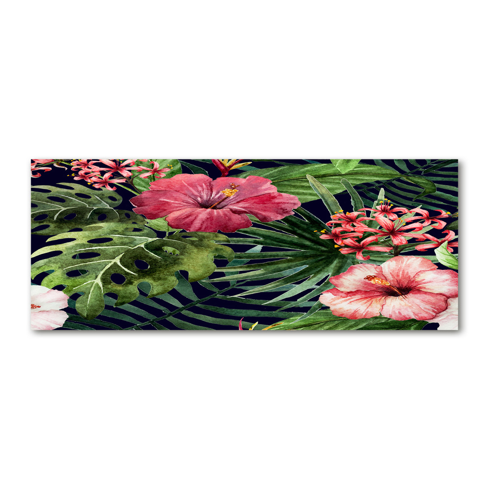 Tableau verre acrylique Fleurs tropicales