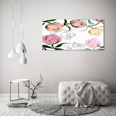 Acrylique tableau Bourgeons de pivoine