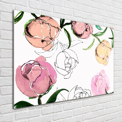 Acrylique tableau Bourgeons de pivoine