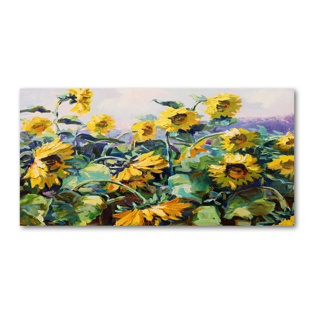 Tableau verre acrylique Tournesols