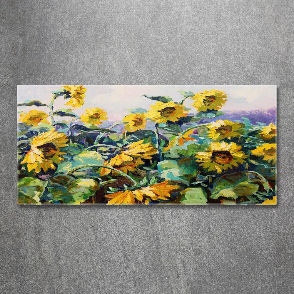 Tableau verre acrylique Tournesols