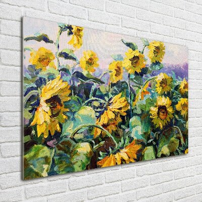 Tableau verre acrylique Tournesols