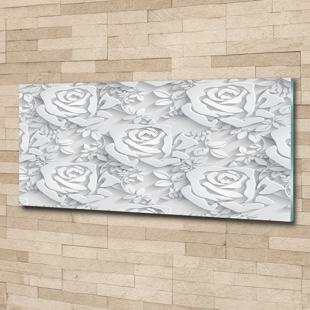 Tableau verre acrylique Roses design