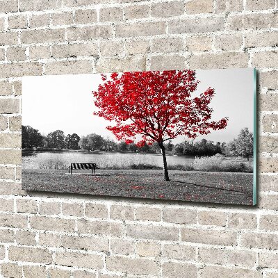 Acrylique tableau Arbre rouge