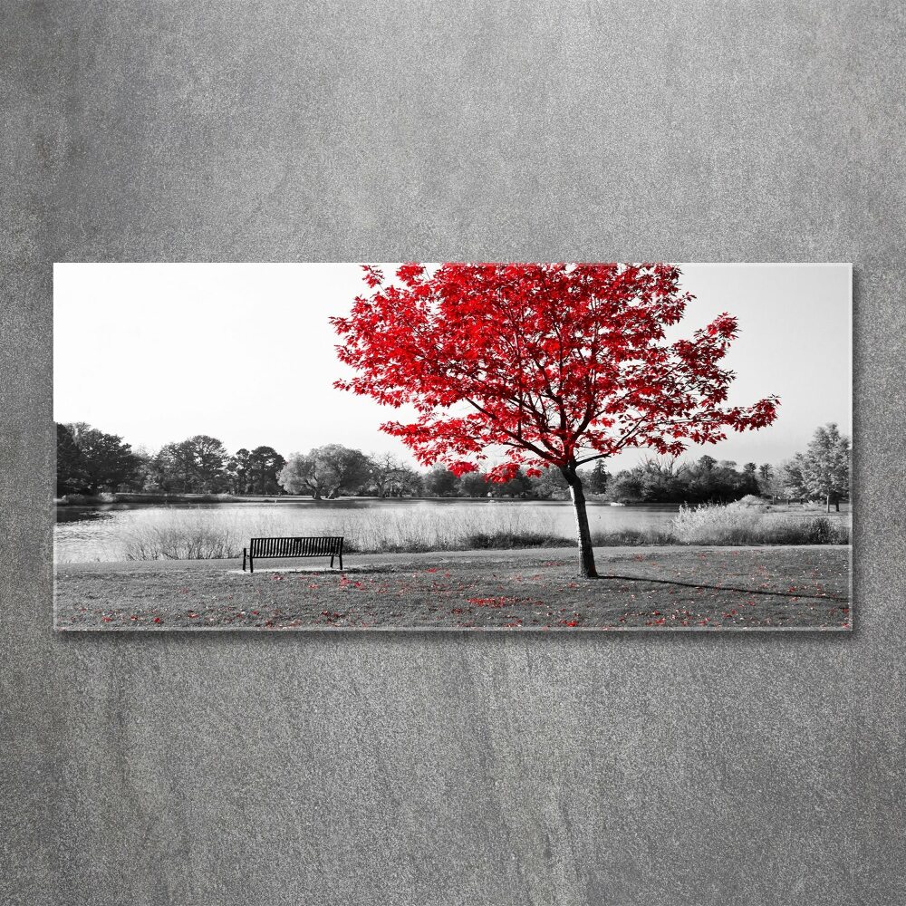 Acrylique tableau Arbre rouge