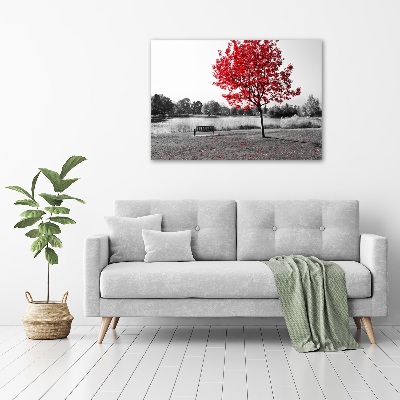 Acrylique tableau Arbre rouge