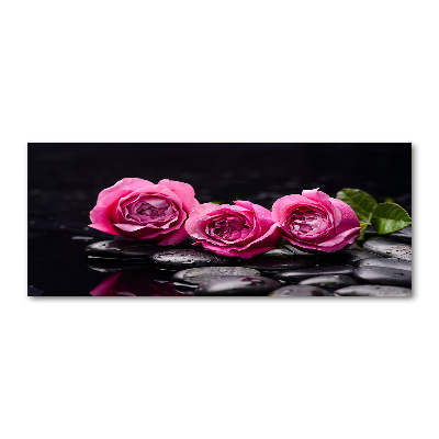 Tableau verre acrylique Roses roses