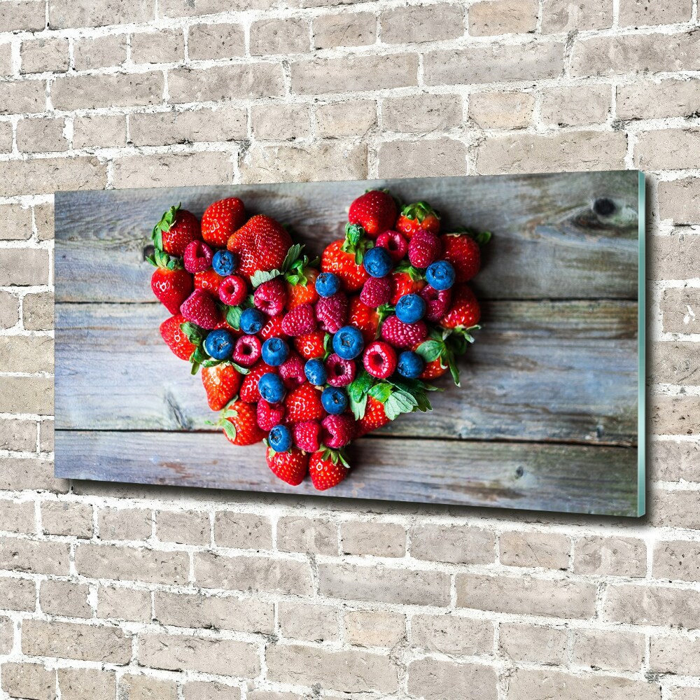 Tableau verre acrylique Coeur en fruits